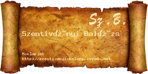 Szentiványi Balázs névjegykártya