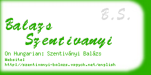 balazs szentivanyi business card