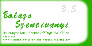 balazs szentivanyi business card